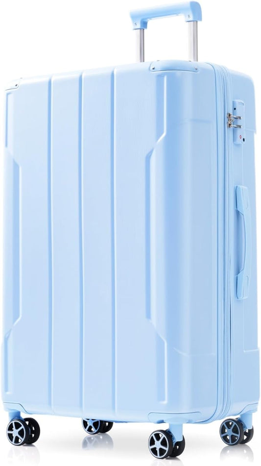24 Inch Hardshell Luggage Lightweight Checked Luggage, Sky Blue Hardside ABS Suitcases with Double Wheels and TSA Lock, Medium Expandable 24-inch Carry on Luggages for Travel, Men, Women
