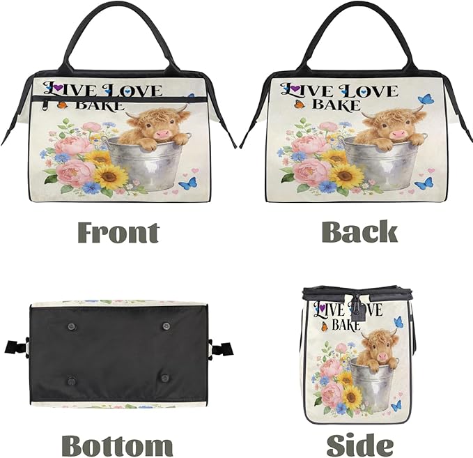 Travel Gym Carrying Bag - Highland Cow Overnight Weekender Bag for Women Men Girls - Shoulder Large Capacity Tote Bag for Travel, Yoga, School,Mommy Hospital Bag for Labor and Delivery