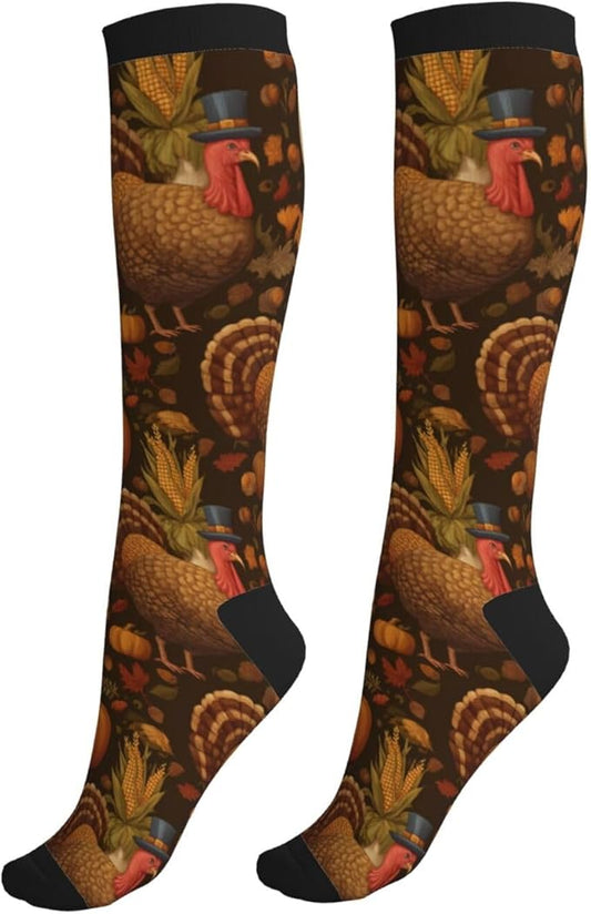 Compression Socks Knee High Circulation Support Socks For Women Men Athletic Running Work Hiking Cycling Travel