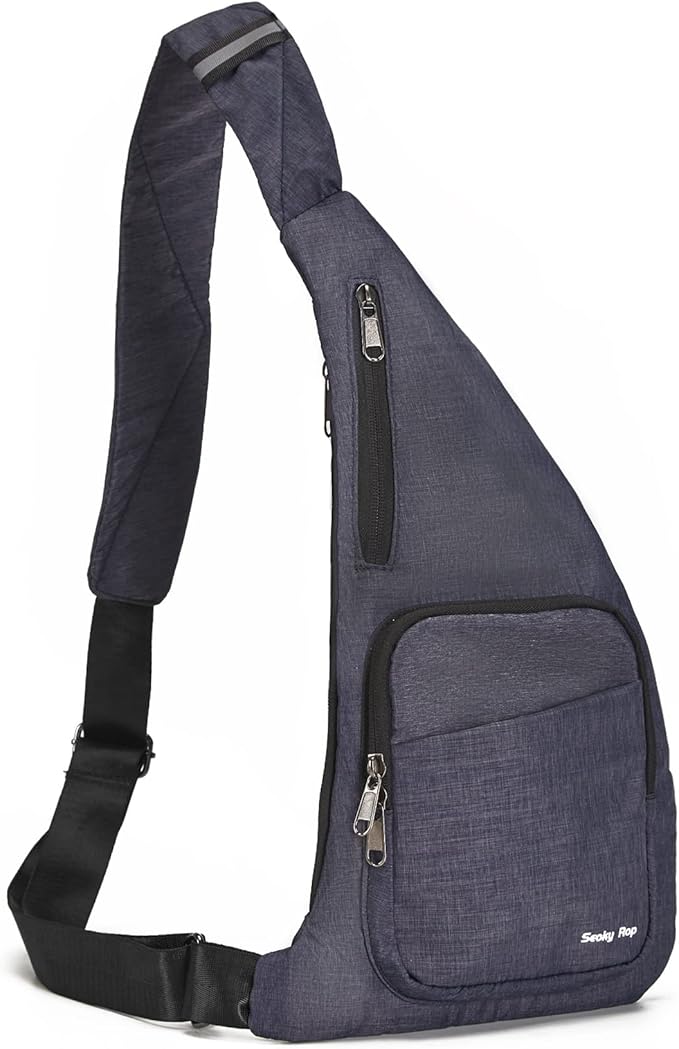 Seoky Rop Waterproof Sling Bag Crossbody Bag for Men Women Slim Hidden Anti-Thief Travel Personal Pocket Blue