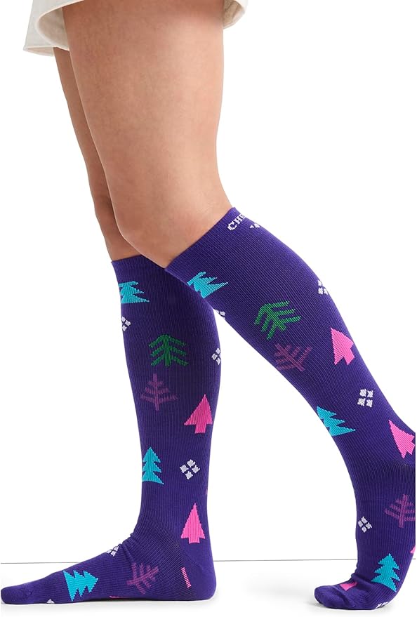 Cherokee Women's 10-15mmHg Compression Socks – Fun Print Knee Highs with Light Support, Soft Feel - PRINTSUPPORT