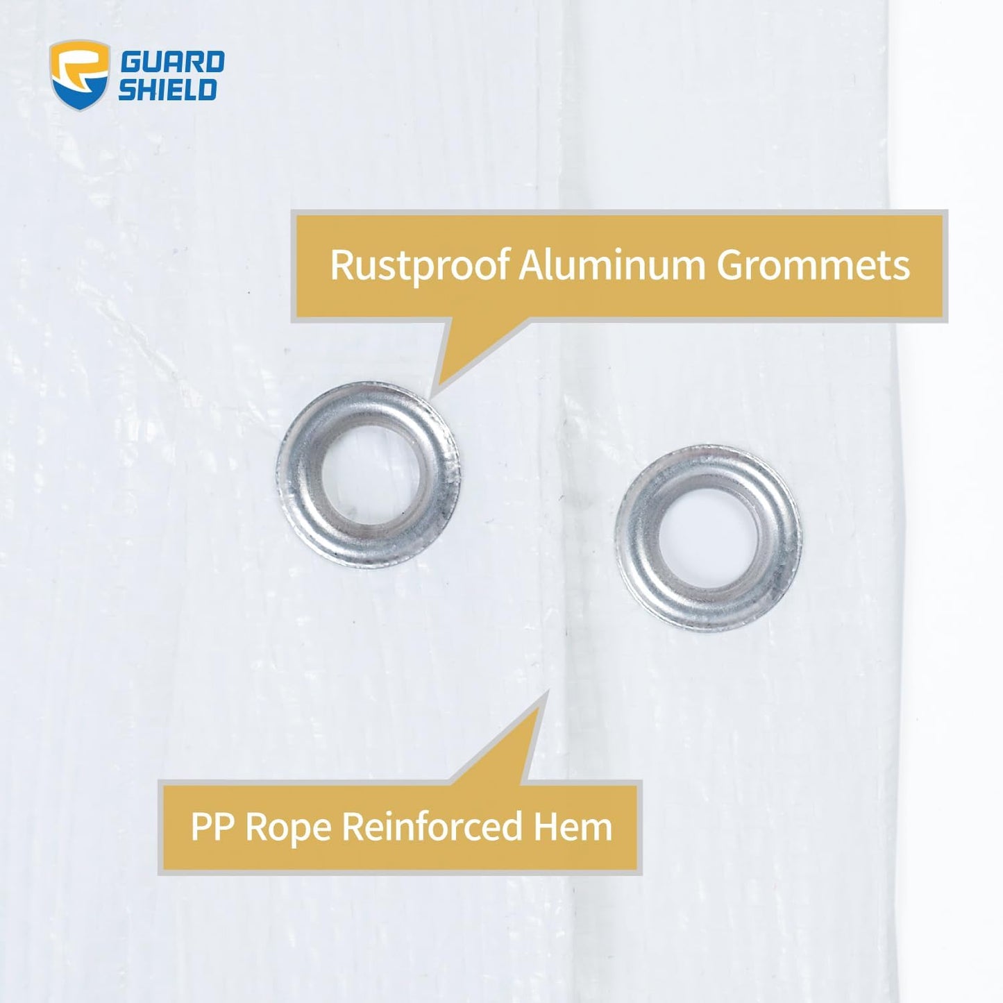 GUARD SHIELD Tarp White 9x9 Feet Multi Purpose Waterproof Poly Tarp Cover 5mil (2-Pack)