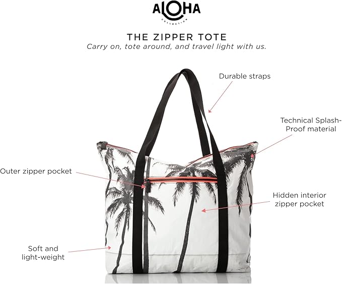 ALOHA Collection Day Tripper Tote | Lightweight, Packable, and Splash-Proof Beach Tote Bag | Easy to Clean