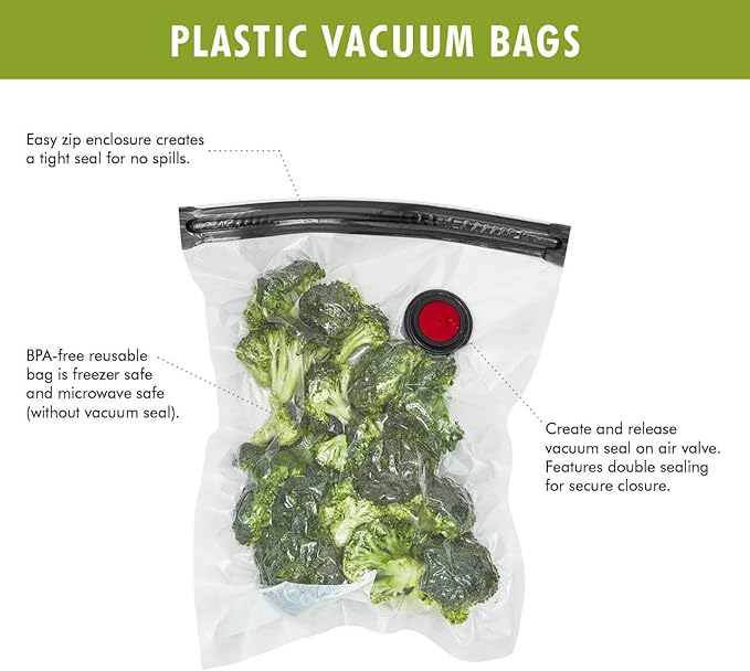 ZWILLING Fresh & Save 3-pc Vacuum Sealer Bags, Sous Vide Bags, Meal Prep - Large (Set of 3)