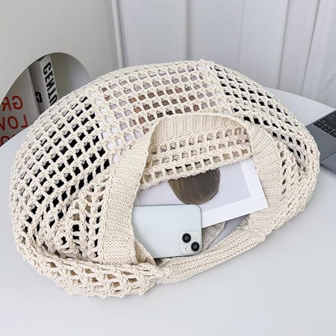 Large Beach Bags for Women Summer Beach Tote Bag Aesthetic Tote Bag Hippie Bag Knit Bag