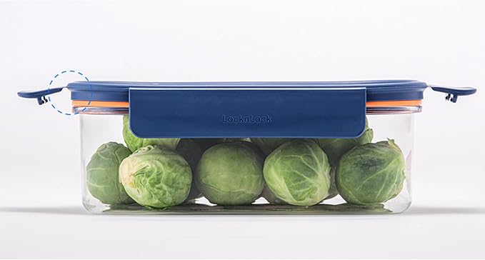 LocknLock LBF404RS5N Bisfree Modular Plus Food Storage Containers for Lunch, Meal Prep, Stackable, BPA-Free, Leakproof, Microwave, Dishwasher, Freezer-Safe, 10 Pieces, 5 Boxes and 5 Lids, Navy, 910ml
