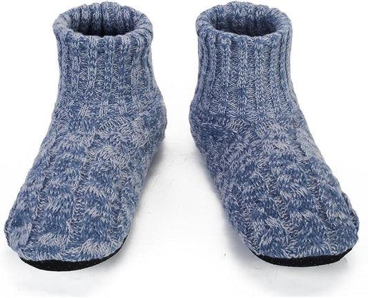 Mens Fuzzy Slipper Socks Soft Cozy Thick House Indoor Boot Sock Shoes with Anti-Skid Bottom Soles