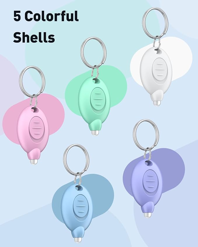 Uniclife 20 Pack LED Keychain Flashlight, 12 Lumen Mini Flashlight Keychain, Portable Mini Flashlights Bulk, Tiny Keychain Light for Outdoor, Work, Camping & Hiking, 5 Color Shells