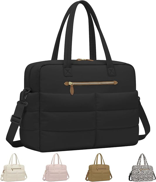 Travel Duffel Bags, Personal Item Travel Bag, Weekender Bags for Women Men Workout Duffle Gym Overnight Bag Foldable Lightweight Tote Carry On Hospital Bag, Black