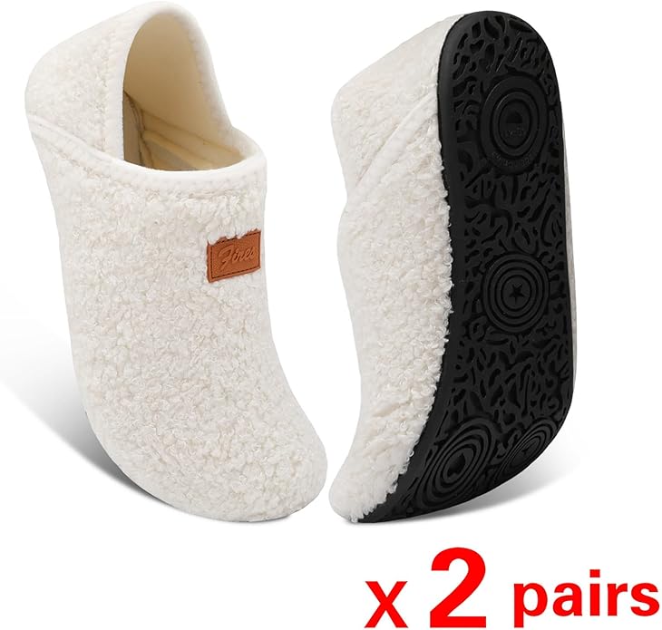 BARERUN Slippers Bulk for Women Men with Rubber Sole Soft-Lightweight House Slipper Socks Wide Barefoot Slippers Around House Shoes Non Slip Indoor/Outdoor