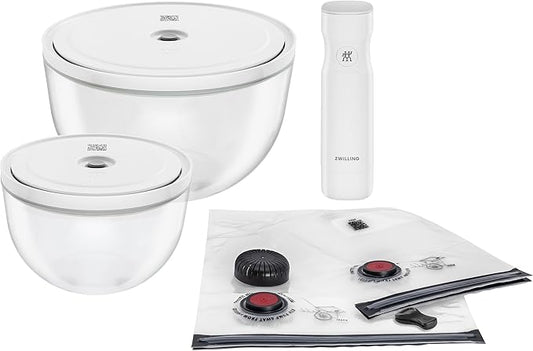 ZWILLING Fresh & Save BOWLS 9-pc Glass Vacuum Bowl Starter Set