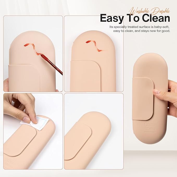 Silicone Makeup Brush Holder Travel Cosmetic Bag Soft Portable Cosmetic Face Brushes Holder with Magnetic Closure