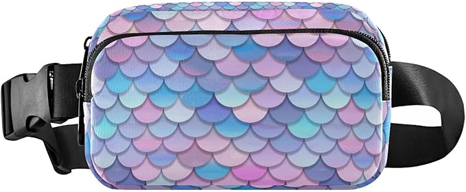 Colorful Mermaid Scale Fanny Pack for Women Men Water Resistant Fashion Waist Packs with Adjustable Strap Belt Bag for Travel Workout Jogging Hiking 21219323