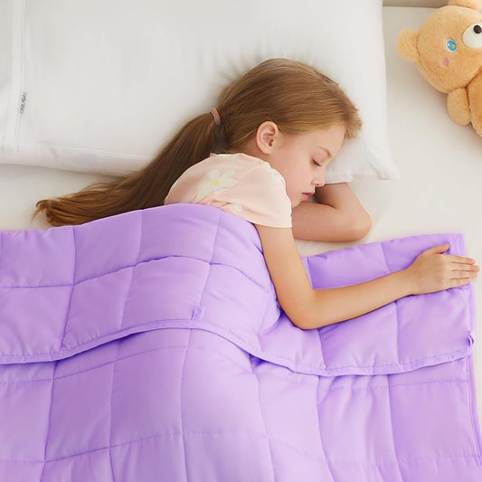 L'AGRATY Weighted Blanket - 36"x48" 3lbs Weighted Blanket Microfiber Material with Glass Beads Small Blanket for All-Season Summer Fall Winter Soft Thick Blanket