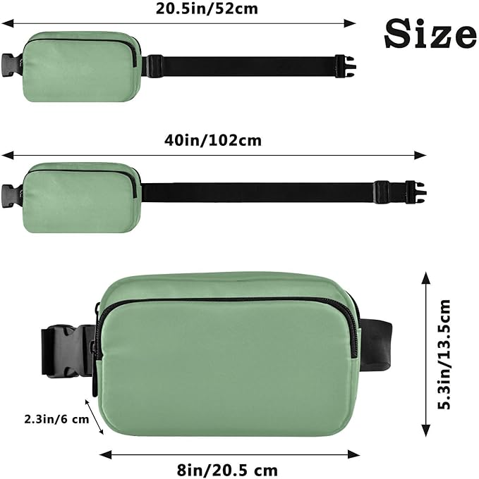 Fanny Pack for Women Men Water Resistant Fashion Waist Packs with Adjustable Strap Belt Bag for Travel Workout Jogging Hiking Dark Sea Green