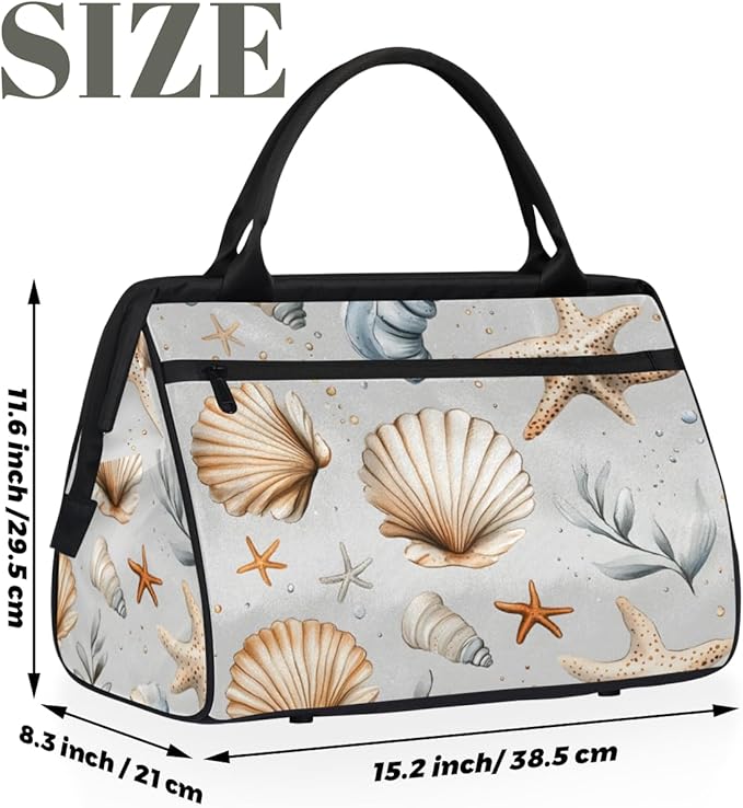 Summer Ocean Theme Overnight Weekender Bag for Women Men Travel Duffel Bags Waterproof Luggage Carry on Sports Yoga Gym Bag