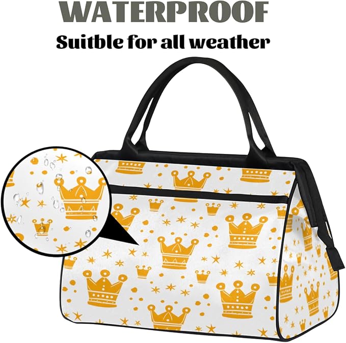 Golden Crown Overnight Weekender Bag for Women Men Travel Duffel Bags Waterproof Luggage Carry on Sports Yoga Gym Bag
