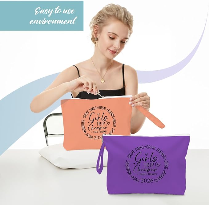 Fokongna 2PCS Girls Trip Gifts Wet Bag Wet Dry Bag Beach Bags Favors for Swimsuit Toiletry Bags Travel Essentials For Women, For Beach Travel Gym Swimsuit Dirty Diaper Gifts