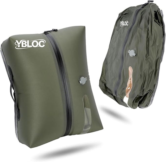 YBLOC Reusable Vacuum Compression Travel Bag - 1-Pack 24L Space Saver Bag, IP67 Waterproof TPU Vacuum Bags for Luggage, Carry-On & Backpack Travel, Blankets, Seasonal Storage(1 PC/24L)