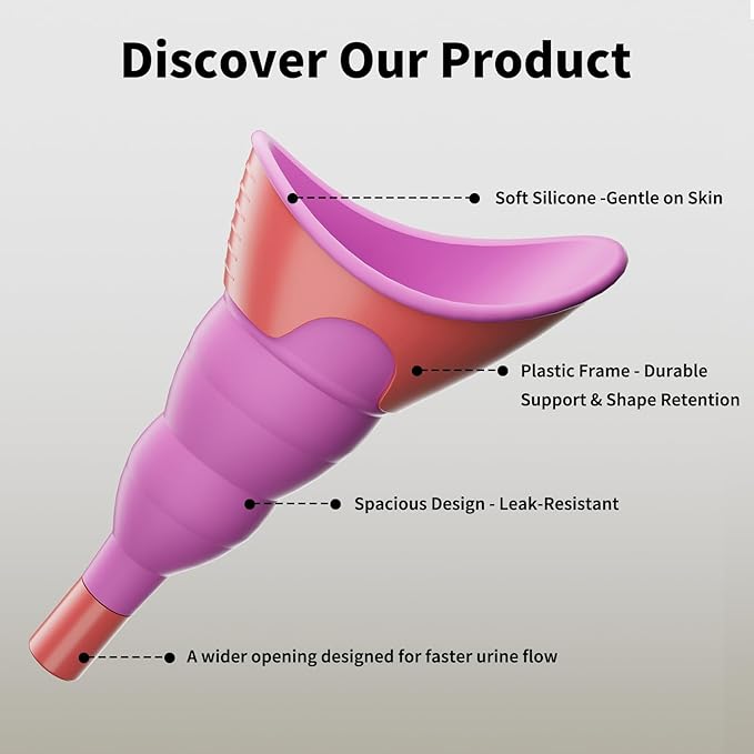 PFP Female Urination Device - Female Urinals for Women with Storage Pouch, Pee Funnel for Women Travel Companion for Outdoor & Surgery, Female Urinal Perfect for Hiking, Camping, Travel