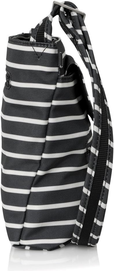 Travelon Anti-Theft Classic Mini Shoulder Bag (Black w/White Stripe - Exclusive Color)