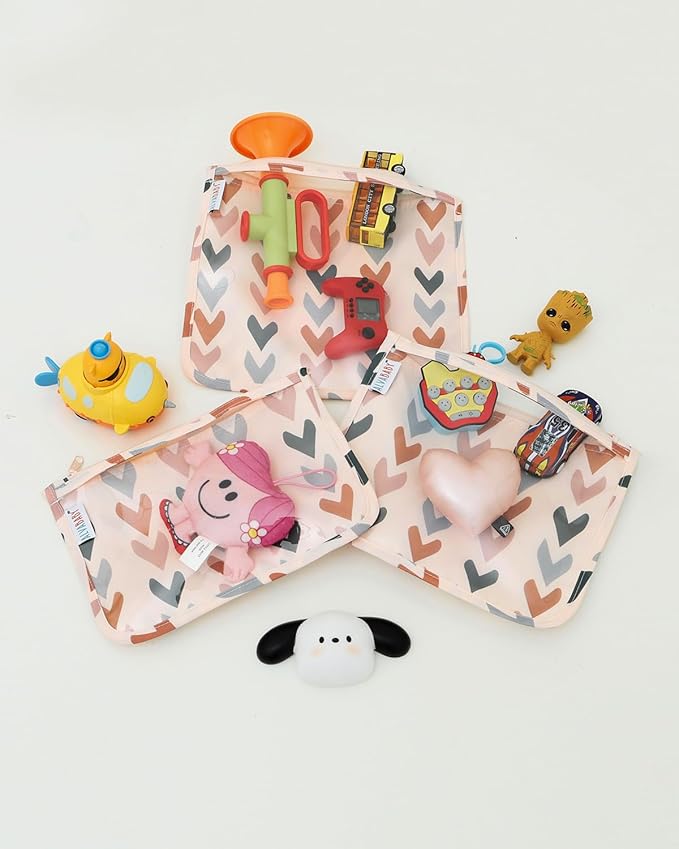 ALVA Diaper Bag Pouches | 3pcs Mess-Proof Travel Toiletry | TSA Approved Toiletry Bag | Cosmetic Makeup Bag Diaper Organizer for Baby and Mom Essentials