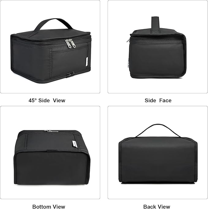 NOL Natural Organic Lifestyle Small Lunch Bag Mini Lunch Box Insulated Lunch Bag for Men/Women Leakproof Cooler Tote Bag Lightweight Nylon Waterproof Lunch Box For Work, Black