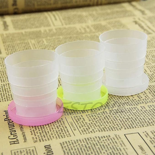 2 PCS Portable Plastic Retractable Folding Cup,Telescopic Collapsible Fashion Beautiful Water Glasses for Outdoor Travel，Practical Household Supplies Kitchen Supplies