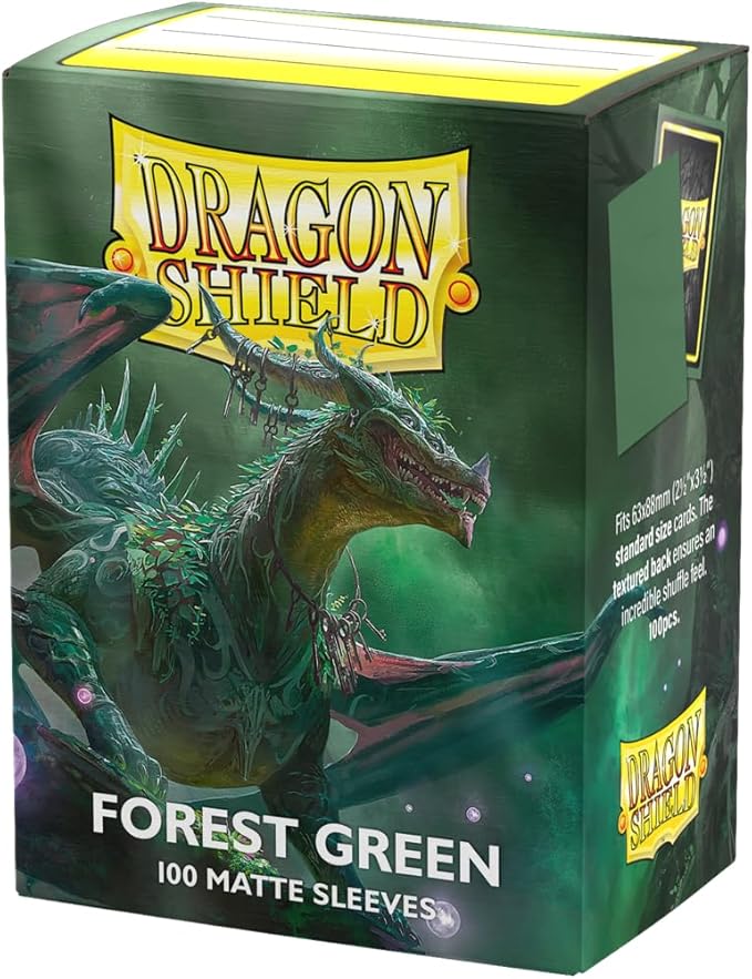Dragon Shield | Standard Size Card Matte Sleeves | 100 CT - Smooth & Tough Premium TCG Sleeves | Compatible with Pokemon, Flesh & Blood, One Piece & Magic The Gathering | Forest Green