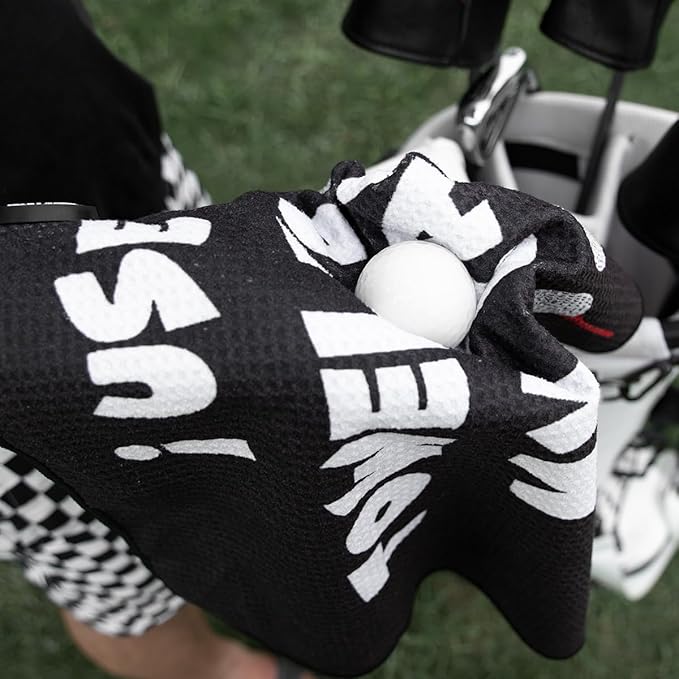 Magnetic Golf Towel, Microfiber Waffle Design with Clip - Industrial Strength Magnet for Strong Hold to Golf Bags, Carts & Clubs (Clean Balls)