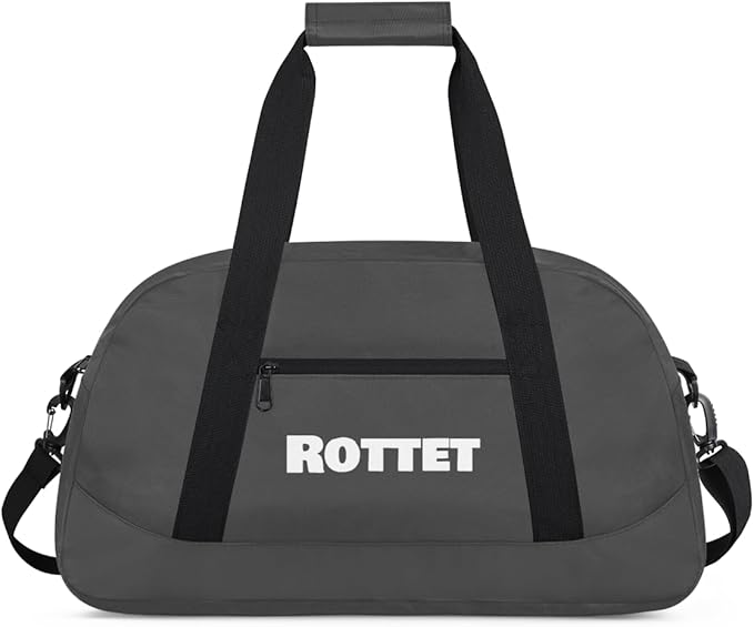 Grey Personalize Kids Duffel Bag With Custom Name Text Carry-On Overnight Travel Gym Lightweight Dance Sports Bags For Boys Girls Kids