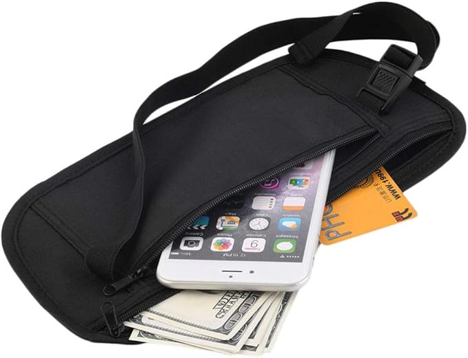N+B Travel Money Belt Under Clothes, Waist Bag Hidden Wallets Secure Chest Money Pouch Adjustable Chest Bags for Cash Passport Security Travel Pack Secret Anti-theft Money Belts for Women Men (khaki)