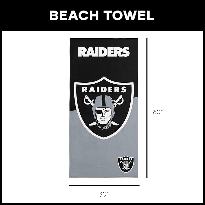 Northwest NFL Oversized Microfiber Beach Towel, 60 x 70 Inches – Quick Dry, Sand Resistant, Lightweight, Highly Absorbent, Shibori Design
