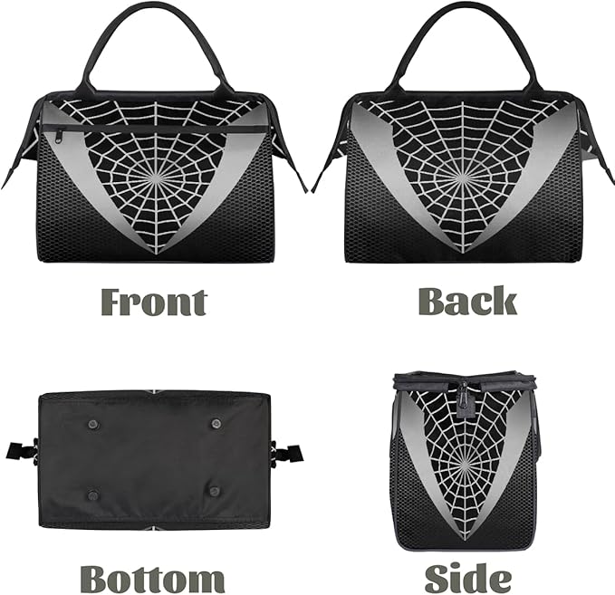 Sports Duffel Bags for Kids - Carry On Travel Gym Bag Waterproof Workout Shoulder Tote for Boys Girls Weekender Overnight Duffel for Swim Dance Camp(Black Spider Web)