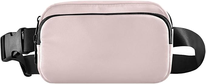 Fanny Pack for Women Men Water Resistant Fashion Waist Packs with Adjustable Strap Belt Bag for Travel Workout Jogging Hiking Misty Rose