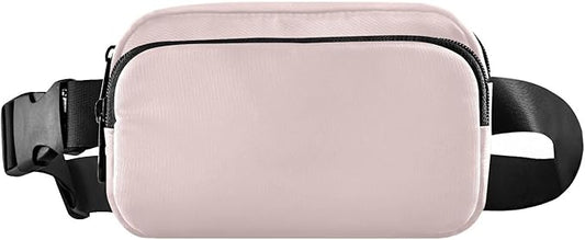 Fanny Pack for Women Men Water Resistant Fashion Waist Packs with Adjustable Strap Belt Bag for Travel Workout Jogging Hiking Misty Rose