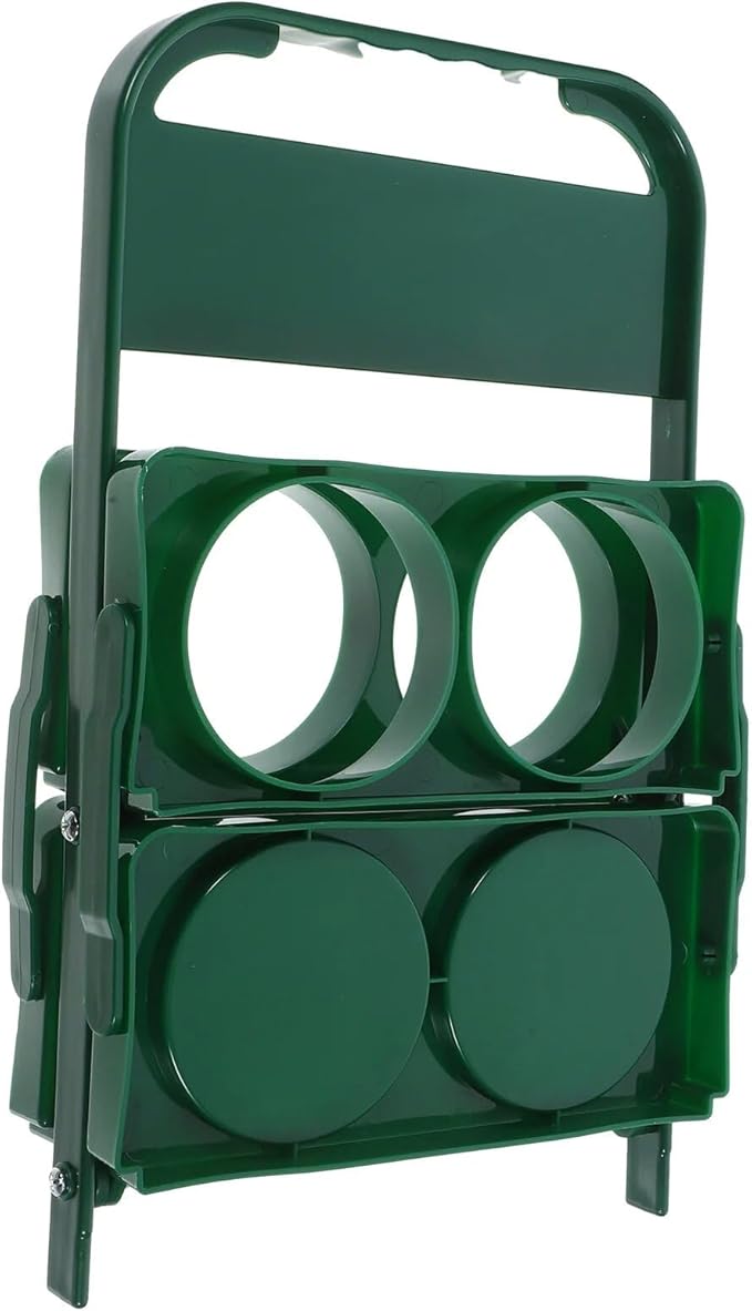 Portable Plastic Drink Carrier,Reusable Beer Bottle Coffee Cup Holder,Beverage Cup Drink Caddy for Delivery,4 Holes Cup Holders with Handle for Catering Restaurant Travel Car,Green