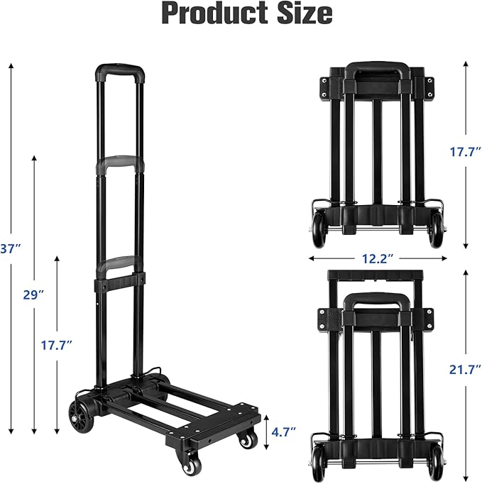 KEDSUM Car Seat Travel Cart, Compact and Lightweight Dolly Cart for Airport, Solid Construction Portable Car Seat Stroller for Airports, Folding Hand Truck Dolly Fit to Infant, Booster