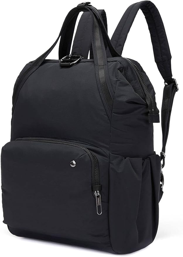 Pacsafe Women's Citysafe CX 17L Anti Theft Backpack-Fits 16 inch MacBook Pro, Econyl Black, One Size