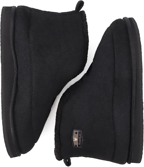KuaiLu Mens House Slippers Booties Cozy Memory Foam Boots Warm Plush Lining Winter Felt Home Bedroom Slipper Socks Indoor Outdoor Non-Slip Shoes