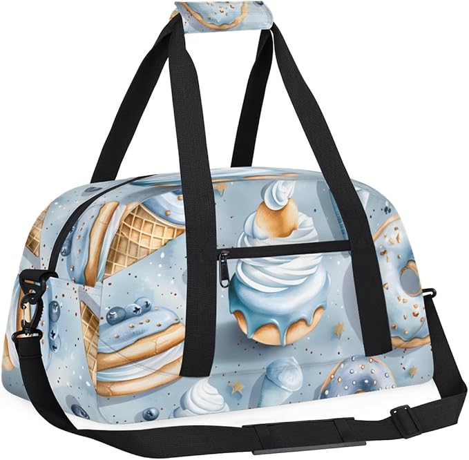 Doughnuts Ice Cream Kids-Duffel-Bags Gymnastics Dance Bag Carry-On Overnight Travel Gym Lightweight Dance Sports Bags For Girls Boys Kids，
