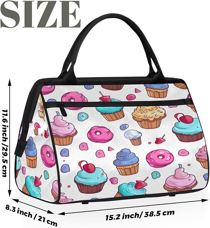 Ice Cream Cake Overnight Weekender Bag for Women Men Travel Duffel Bags Waterproof Luggage Carry on Sports Yoga Gym Bag