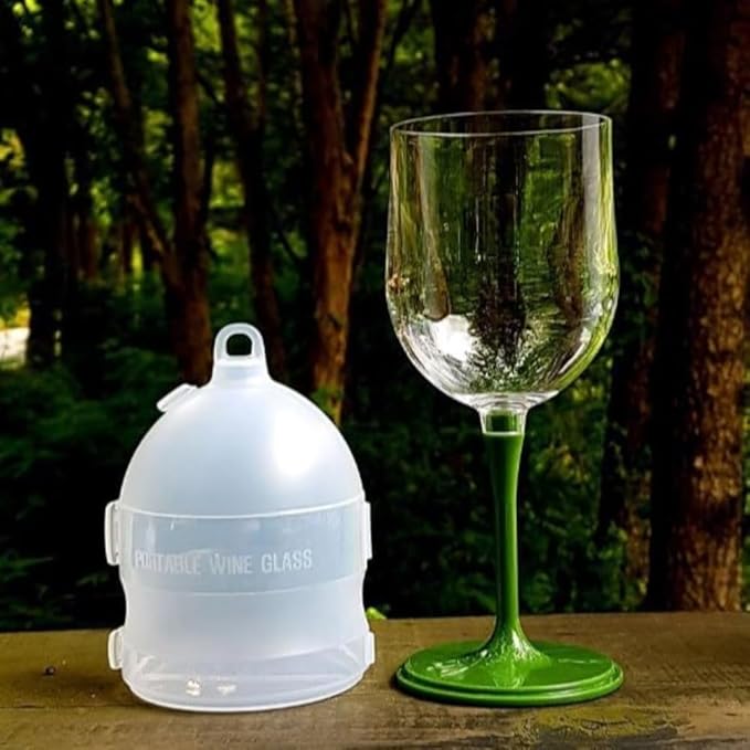 Unbreakable Wine Glass - Foldable Portable, Detachable,Collapsible, Outdoor, Camping,Picnic (1, Green)