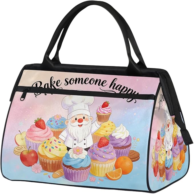 Travel Gym Carrying Bag - Baked Love Sign Overnight Weekender Bag for Women Men Girls - Shoulder Large Capacity Tote Bag for Travel, Yoga, School,Mommy Hospital Bag for Labor and Delivery