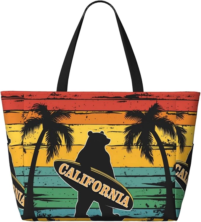 Beach Tote Bag for Women Beach Bag Waterproof and Sandproof Tote Bag with Wet Bag Large Travel Bag for Weekend Travel