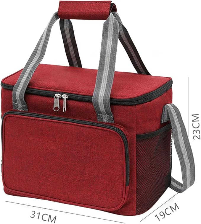 Ozzwolle Insulated Cooler Bag for 24Can (15L) Reusable Thermal Bag Leakproof Freezable Cooler Bag Organizer with Adjustable Shoulder Strap for Women Men Office Work Picnic Hiking Beach