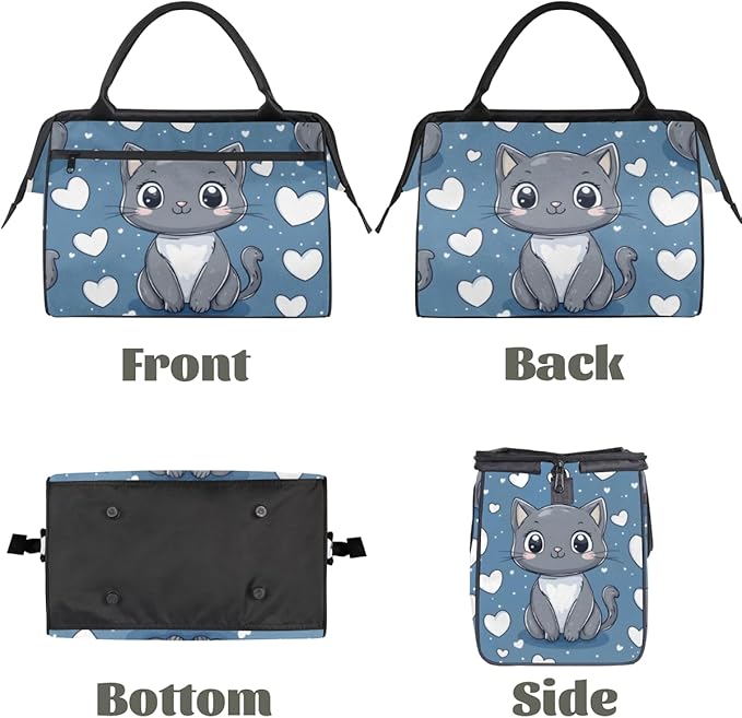 Cute Cat Design Overnight Weekender Bag for Women Men Travel Duffel Bags Waterproof Luggage Carry on Sports Yoga Gym Bag
