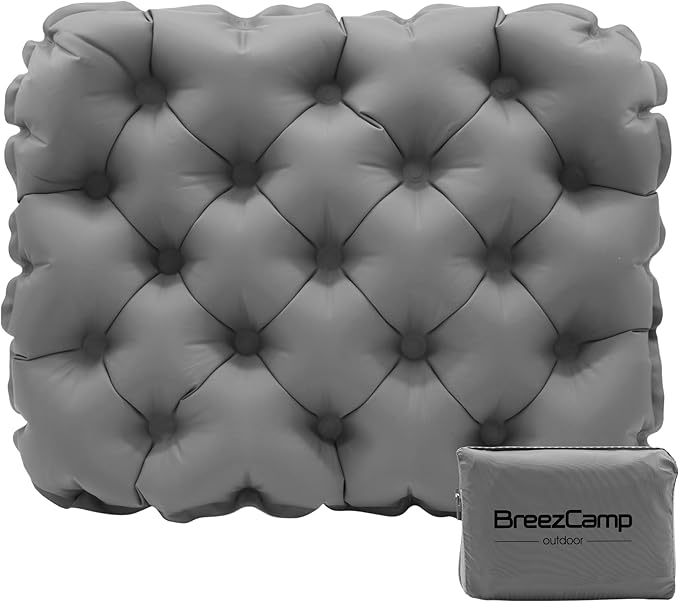 Inflatable Seat Cushion, Lightweight Stadium Seat Pad, Travel Air seat Cushion Anti-Slip for Airplane, Hiking, Climbing, Home and Camping,Gray