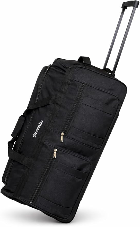 36-Inch XL Rolling Duffel Bag with Wheels - Ideal Travel Bag for Travel, Sports, Hockey, and Cargo Outdoor Hockey Bag - Convenient and Spacious Gym Bag (Black)