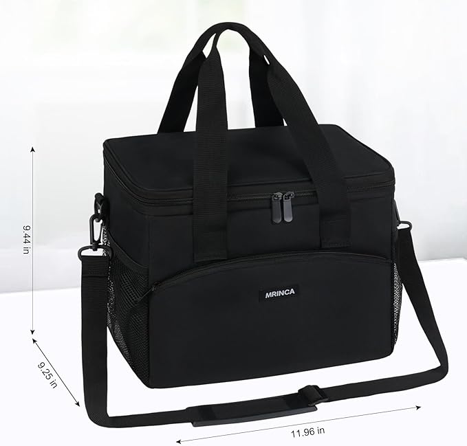 Insulated 6 Cup Drink Carrier Bag for Delivery, Reusable & Leak-Proof Tote with Adjustable Dividers & Detachable Shoulder Strap, for Travel, Takeout, Outdoor Activities